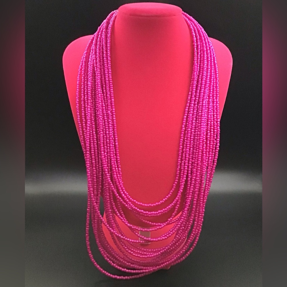 Fuchsia Beaded Necklace